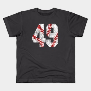 Vintage #49 Baseball Laces Baseball Mom Jersey Love Baseball Kids T-Shirt